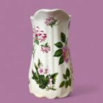Vintage Staffordshire Ironstone Jug, English Country Floral Pitcher, Botanical Vase