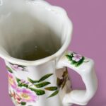 Vintage Staffordshire Ironstone Jug, English Country Floral Pitcher, Botanical Vase