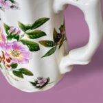 Vintage Staffordshire Ironstone Jug, English Country Floral Pitcher, Botanical Vase