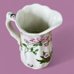 Vintage Staffordshire Ironstone Jug, English Country Floral Pitcher, Botanical Vase