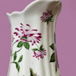 Vintage Staffordshire Ironstone Jug, English Country Floral Pitcher, Botanical Vase