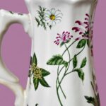 Vintage Staffordshire Ironstone Jug, English Country Floral Pitcher, Botanical Vase