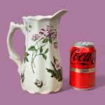Vintage Staffordshire Ironstone Jug, English Country Floral Pitcher, Botanical Vase