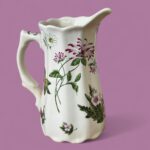 Vintage Staffordshire Ironstone Jug, English Country Floral Pitcher, Botanical Vase