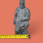 Vintage Terracotta Warrior Statue, Kneeling Archer Figure, Qin Museum Replica
