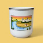 Vintage Villeroy & Boch Naif Castle Mug by Laplau, 1970s Folk Art Handleless Cup