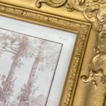 Vintage Huet Print La Brouette, French Rococo Art, Ornate Gold Gilt Frame