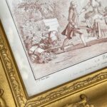 Vintage Huet Print La Brouette, French Rococo Art, Ornate Gold Gilt Frame