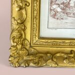 Vintage Huet Print La Brouette, French Rococo Art, Ornate Gold Gilt Frame