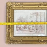 Vintage Huet Print La Brouette, French Rococo Art, Ornate Gold Gilt Frame