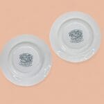 Set of Enoch Wedgwood Asiatic Pheasants Plates Vintage Teal Transferware