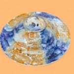 Vintage s Arabia Finland Bowl Art Deco Lusterware Fruit Bowl Marbled Glaze