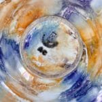 Vintage s Arabia Finland Bowl Art Deco Lusterware Fruit Bowl Marbled Glaze