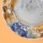 Vintage s Arabia Finland Bowl Art Deco Lusterware Fruit Bowl Marbled Glaze