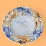 Vintage s Arabia Finland Bowl Art Deco Lusterware Fruit Bowl Marbled Glaze