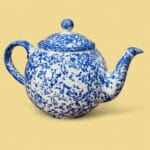 Vintage Arthur Wood Saxony Teapot Blue Spongeware English Country Ceramic