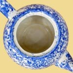 Vintage Arthur Wood Saxony Teapot Blue Spongeware English Country Ceramic