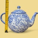 Vintage Arthur Wood Saxony Teapot Blue Spongeware English Country Ceramic