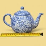 Vintage Arthur Wood Saxony Teapot Blue Spongeware English Country Ceramic