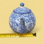 Vintage Arthur Wood Saxony Teapot Blue Spongeware English Country Ceramic