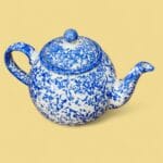 Vintage Arthur Wood Saxony Teapot Blue Spongeware English Country Ceramic