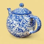 Vintage Arthur Wood Saxony Teapot Blue Spongeware English Country Ceramic