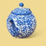 Vintage Arthur Wood Saxony Teapot Blue Spongeware English Country Ceramic