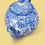 Vintage Arthur Wood Saxony Teapot Blue Spongeware English Country Ceramic