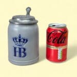 Vintage Hofbrauhaus Beer Stein L German Pottery Mug with Pewter Lid HB Munich